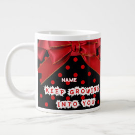 Personalisierter roter Punkte Motivations- Jumbo-Tasse
