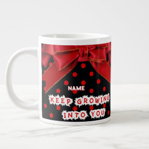 Personalisierter roter Punkte Motivations-  Jumbo-Tasse