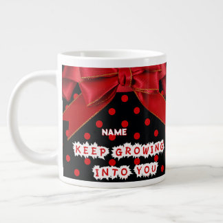 Personalisierter roter Punkte Motivations- Jumbo-Tasse