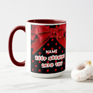 Personalisierter roter Punkte Motivations- Tasse