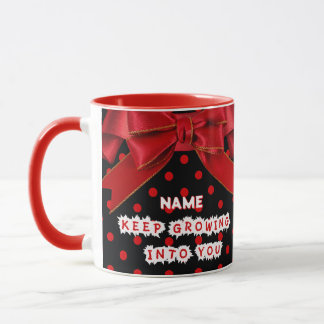 Personalisierter roter Punkte Motivations- Tasse