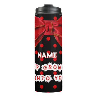 Personalisierter roter Punkte Motivations- Thermosbecher