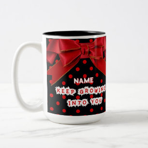 Personalisierter roter Punkte Motivationsbecher  Zweifarbige Tasse