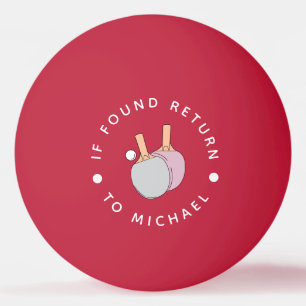 Personalisierter roter Text und Name Graphic Tischtennisball