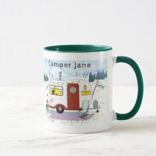 Personalisierter roter Trailer-Becher Tasse