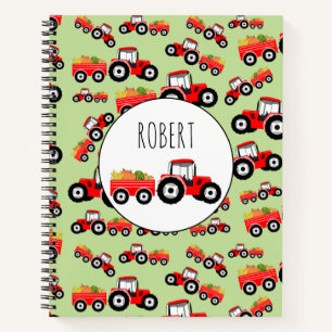 Personalisierter Roter Traktor LKW Landwirtschaftl Notizbuch