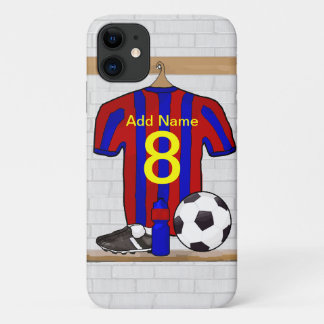 Personalisierter roter und blauer Fußball-Fußball Case-Mate iPhone Hülle
