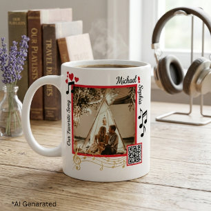 Personalisierter roter und goldener moderner Foto- Kaffeetasse