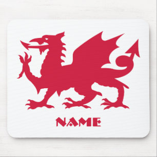 Personalisierter roter walisischer Drache Mousepad