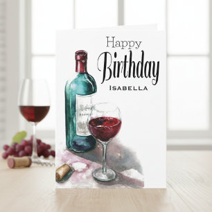 Personalisierter Roter Wein Glückwunsch Geburtstag Karte