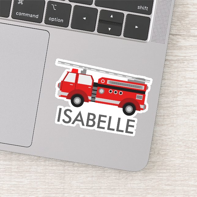 Personalisierter Rotfeuerwagen Aufkleber (Detail)