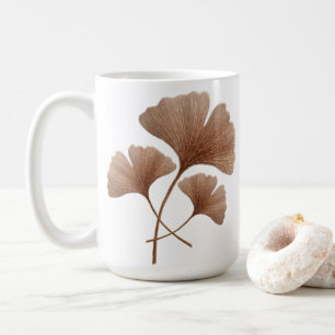 Personalisierter Rötlich Brauner Ginkgoblatt Custo Kaffeetasse
