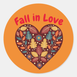 Personalisierter Rückgang der Liebe Herbst Runder Aufkleber