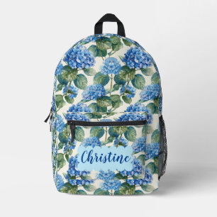 Personalisierter Rucksack mit blauer Hydrangeas