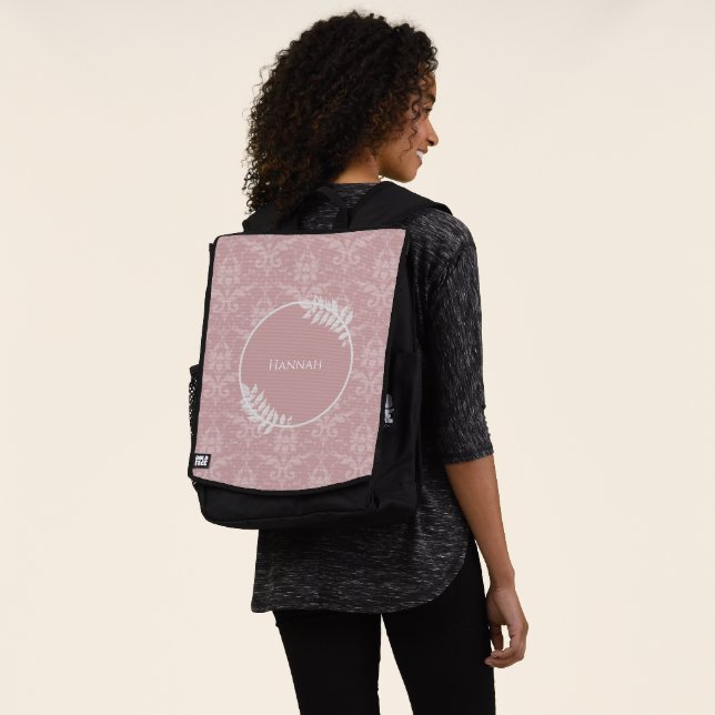 Personalisierter Rucksack mit rosa eleganten Damas (Ausgewaschen)
