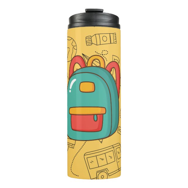 Personalisierter Rucksack zum Schulbeginn & Doodle Thermosbecher (Vorderseite)