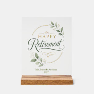 Personalisierter Ruhestand Acrylschild