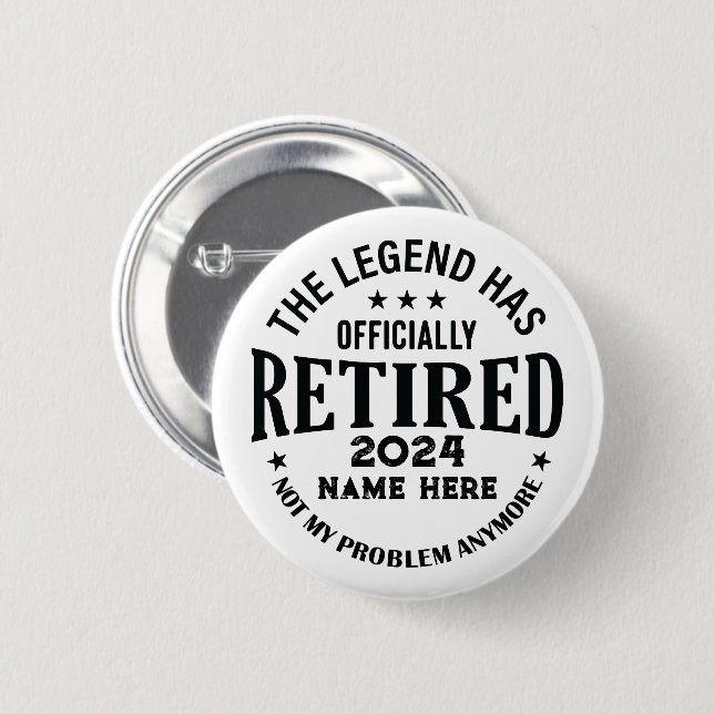 Personalisierter Ruhestand Die Legende ist in Rent Button (Vorne & Hinten)