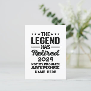 Personalisierter Ruhestand Die Legende ist in Rent Postkarte
