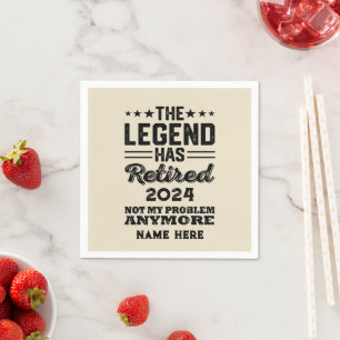 Personalisierter Ruhestand Die Legende ist in Rent Serviette