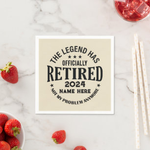 Personalisierter Ruhestand Die Legende ist in Rent Serviette