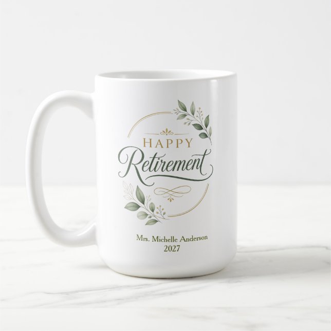 Personalisierter Ruhestand Kaffeetasse (Links)
