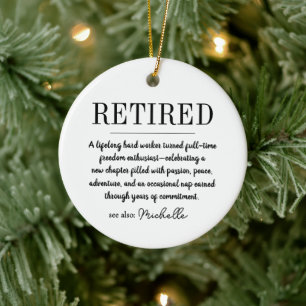 Personalisierter Ruhestand Lustige Rentner Definit Keramik Ornament