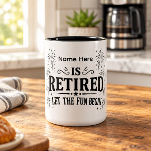 Personalisierter Ruhestandsbecher 'Die Freude Begi Zweifarbige Tasse