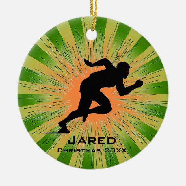 Personalisierter Runner-Ornament Keramikornament (Vorne)