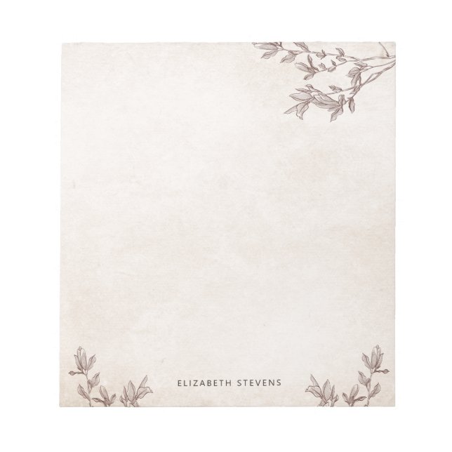 Personalisierter Rustikaler Altpapierbaum Notizblock (Vorderseite)