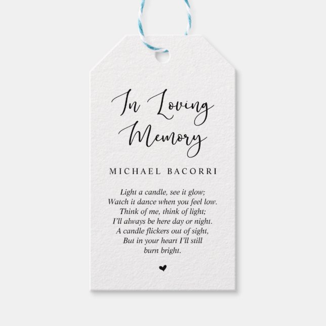 Personalisierter rustikaler moderner Schwarzer Sch Geschenkanhänger (Vorderseite)