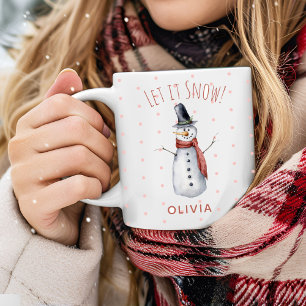 Personalisierter Rustikaler Wasserfarben-Schneeman Tasse