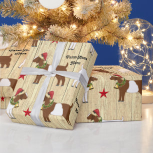 Personalisierter Rustikaler Weihnachtsbourenherde Geschenkpapier