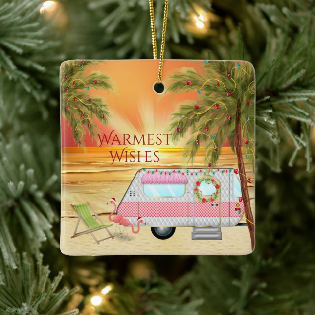 Personalisierter RV Camper Weihnachten Keramikornament (Baum)