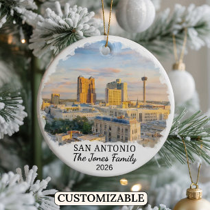 Personalisierter San Antonio Weihnachtsschmuck, Ma Keramik Ornament