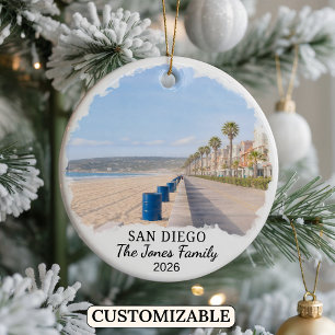 Personalisierter San Diego Weihnachtsschmuck, Benu Keramik Ornament