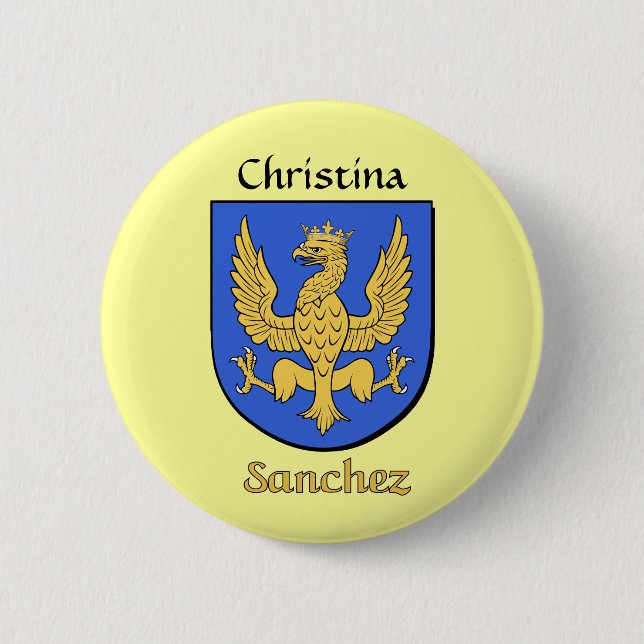 Personalisierter Sanchez Historischer Schild Button (Vorderseite)