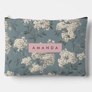 Personalisierter sanfter blauer Mandelblüten-Blume Zubehörtasche