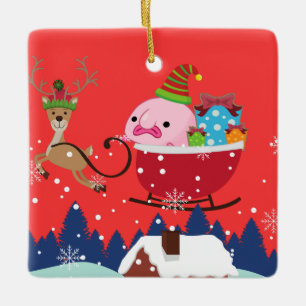Personalisierter Santa Blobal Keramikornament