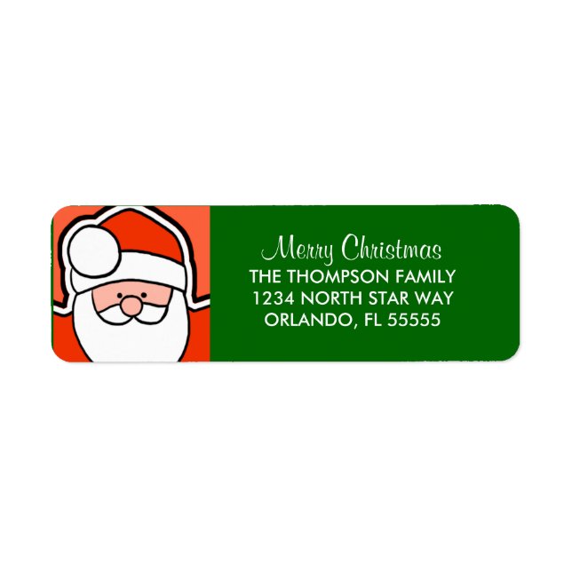 Personalisierter Santa Cartoon Rücksendeadressen-A (Vorne)