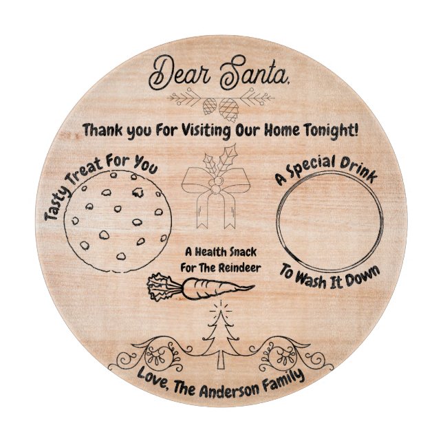Personalisierter Santa Cookie Tray Schneidebrett (Vorderseite)
