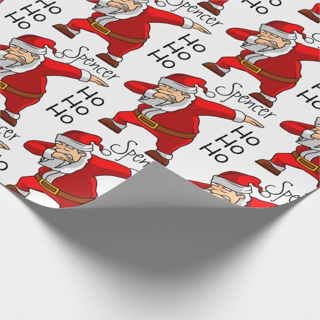 Personalisierter Santa Dabbing Geschenkpapier (Ecke)