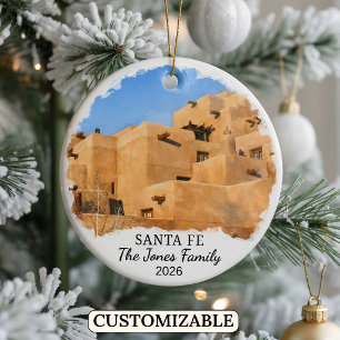 Personalisierter Santa-Fe-Schmuck, Maßgeschneidert Keramik Ornament