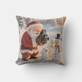 Personalisierter Santa-Fotograf & Schneemann-Selfi Kissen