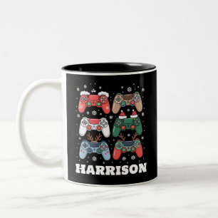 Personalisierter Santa-Gaming-Controller Gamer Wei Zweifarbige Tasse