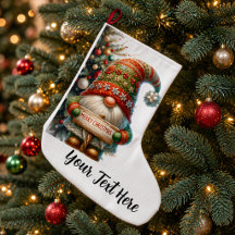 Personalisierter Santa-Gnom-Weihnachtsstrumpf