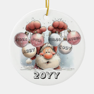 Personalisierter Santa im Schnee Keramik-Ornament Keramik Ornament