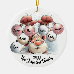 Personalisierter Santa im Schnee Keramik-Schmuck Keramik Ornament