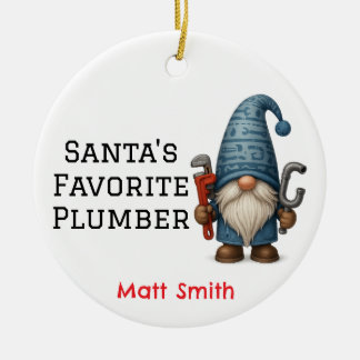 Personalisierter Santa-Lieblings-Klempner/Handyman Keramik Ornament