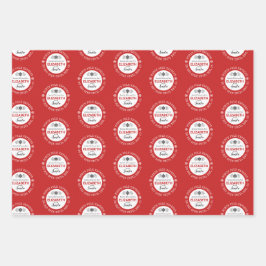 Personalisierter Santa North Pole Express Geschenkpapier Set